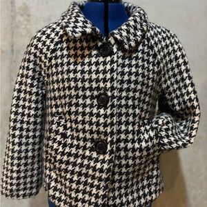 Rafaella Black and White Houndstooth Pea Coat